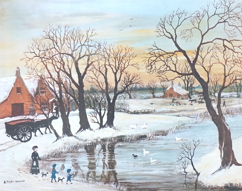 Helen Bradley (1900-1979), 'Our Christmas ducks', signed in pencil to the margin, Fine Art Trade Guild blindstamped, published by Helen Bradley Prints Ltd, colour lithograph, 41 x 50cm
